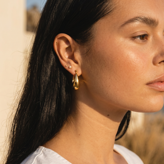 The dome hoop worn, seen in profile