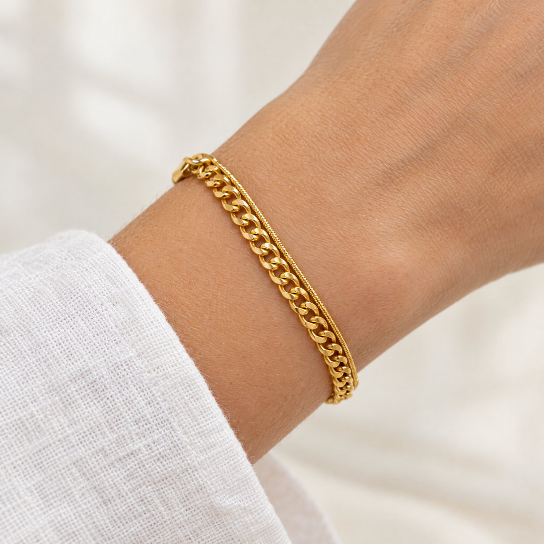 The Rio Layered Bracelet worn on the wrist